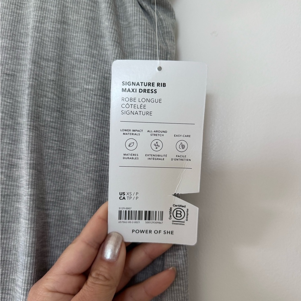 Athleta signature rib maxi dress in grey, size XS. Grey athletic dress - Picture 5 of 8